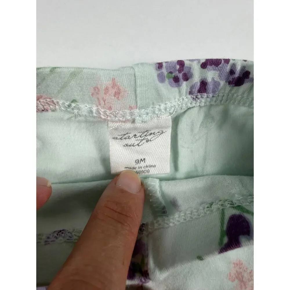 Starting Out Bunny Floral Tunic & Floral Bike Shorts Set Size 9 Months